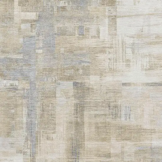 Ivory Beige And Gray Abstract Washable Area Rug With UV Protection Photo 2