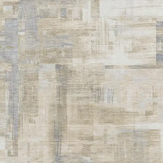 Ivory Beige And Gray Abstract Washable Area Rug With UV Protection Photo 2