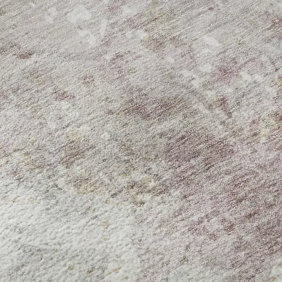 Ivory Beige And Gray Damask Washable Area Rug With UV Protection Photo 8