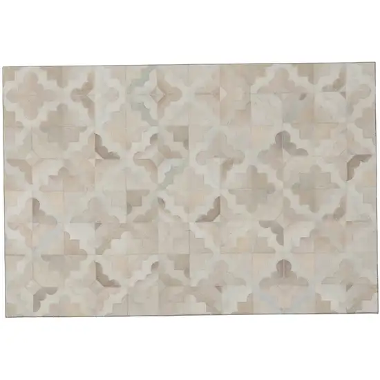 Ivory Beige And Gray Geometric Washable Area Rug With UV Protection Photo 2