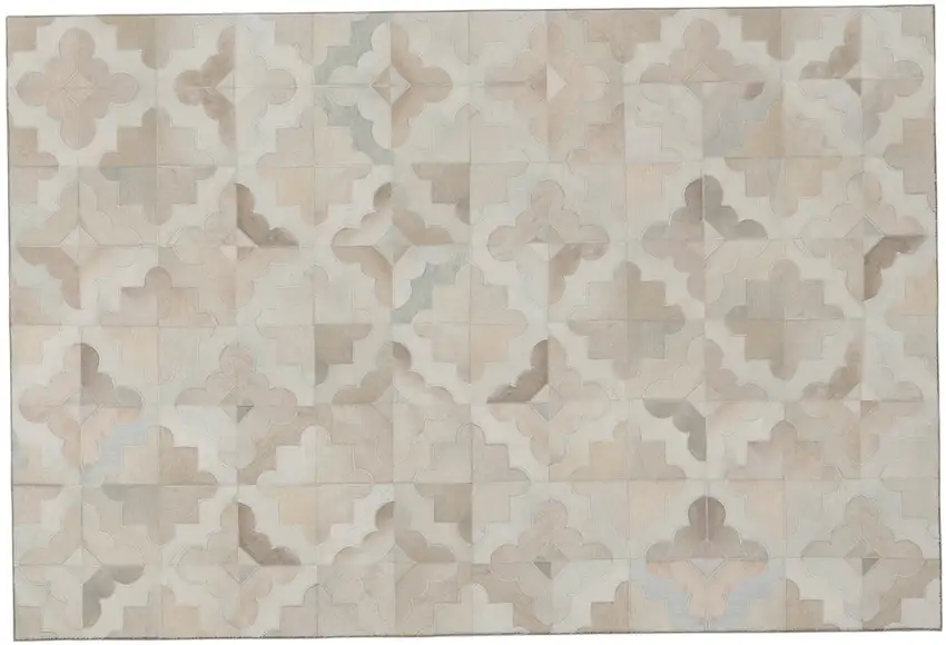 Ivory Beige And Gray Geometric Washable Area Rug With UV Protection Photo 2