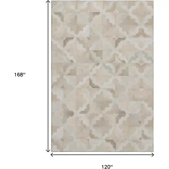 Ivory Beige And Gray Geometric Washable Area Rug With UV Protection Photo 3
