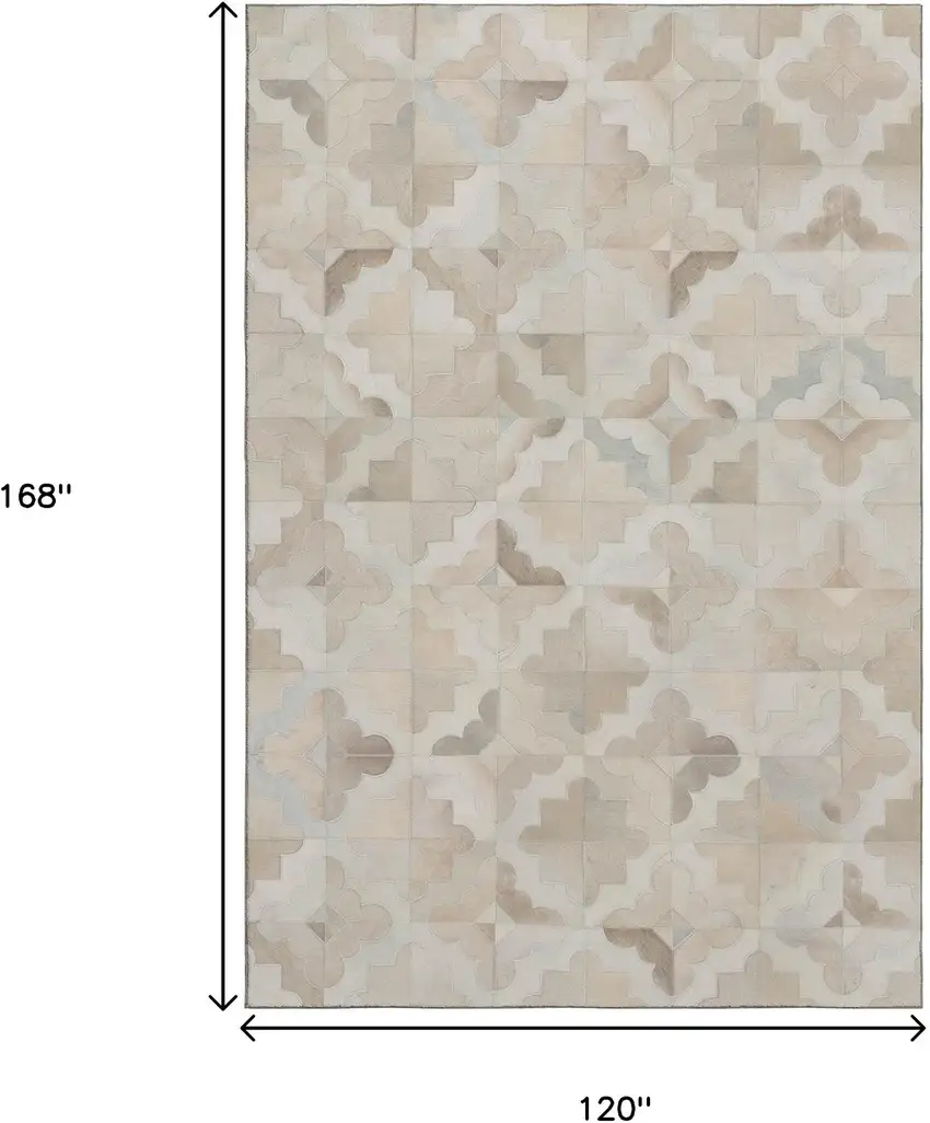 Ivory Beige And Gray Geometric Washable Area Rug With UV Protection Photo 3