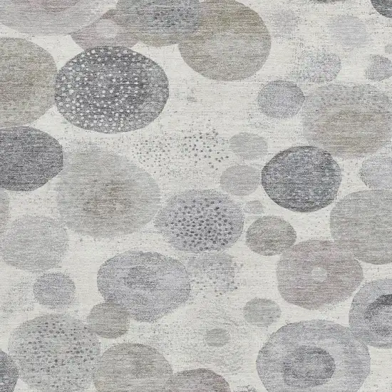 Ivory Beige And Gray Geometric Washable Indoor Outdoor Area Rug Photo 3