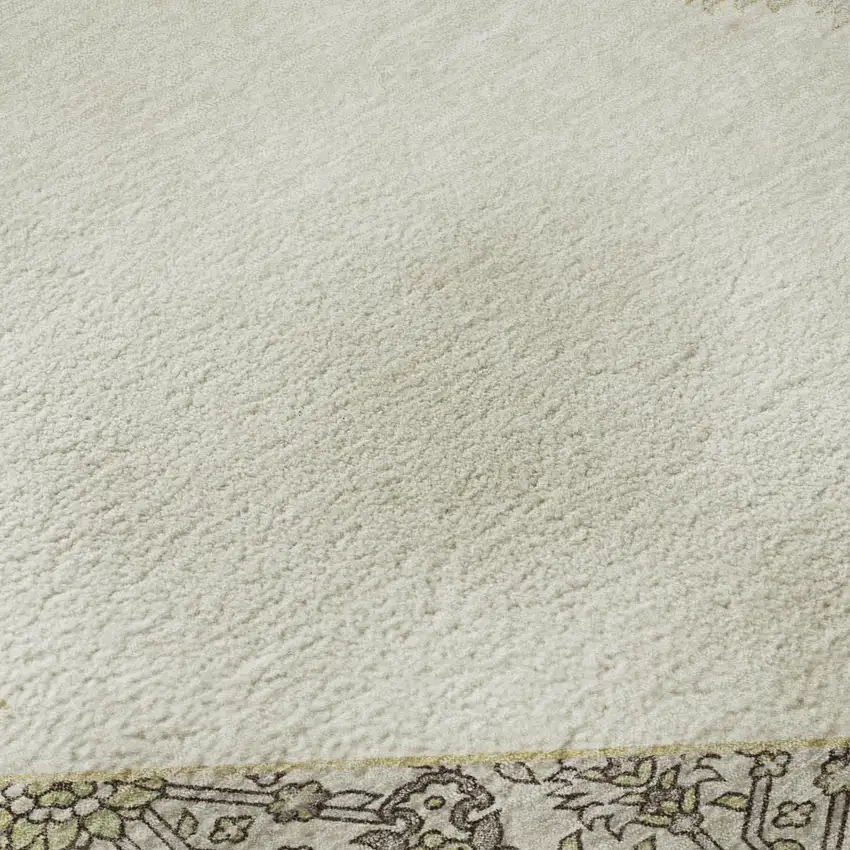 Ivory Beige And Gray Oriental Washable Area Rug With UV Protection Photo 9