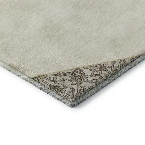 Ivory Beige And Gray Oriental Washable Area Rug With UV Protection Photo 7