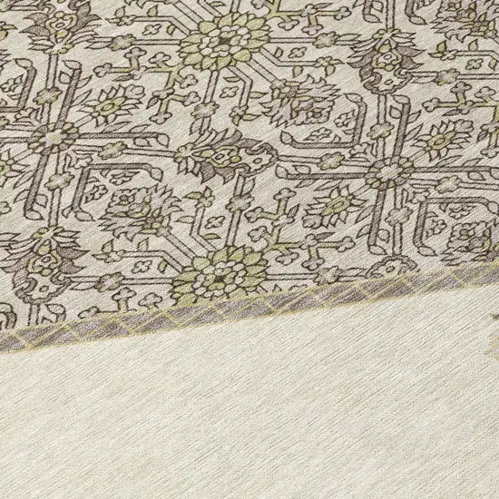 Ivory Beige And Gray Oriental Washable Indoor Outdoor Area Rug Photo 5
