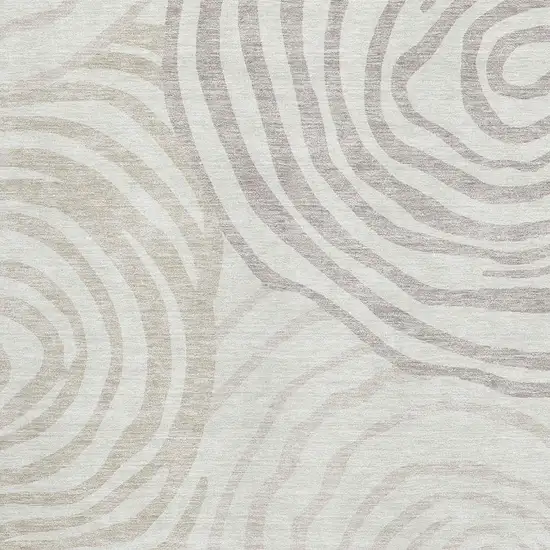 Ivory Beige And Khaki Abstract Washable Area Rug With UV Protection Photo 3