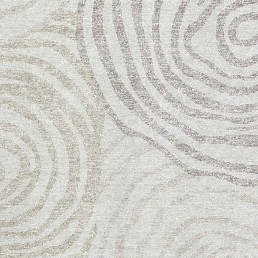 Ivory Beige And Khaki Abstract Washable Area Rug With UV Protection Photo 3