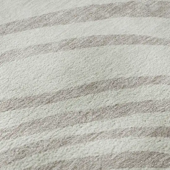 Ivory Beige And Khaki Abstract Washable Area Rug With UV Protection Photo 9