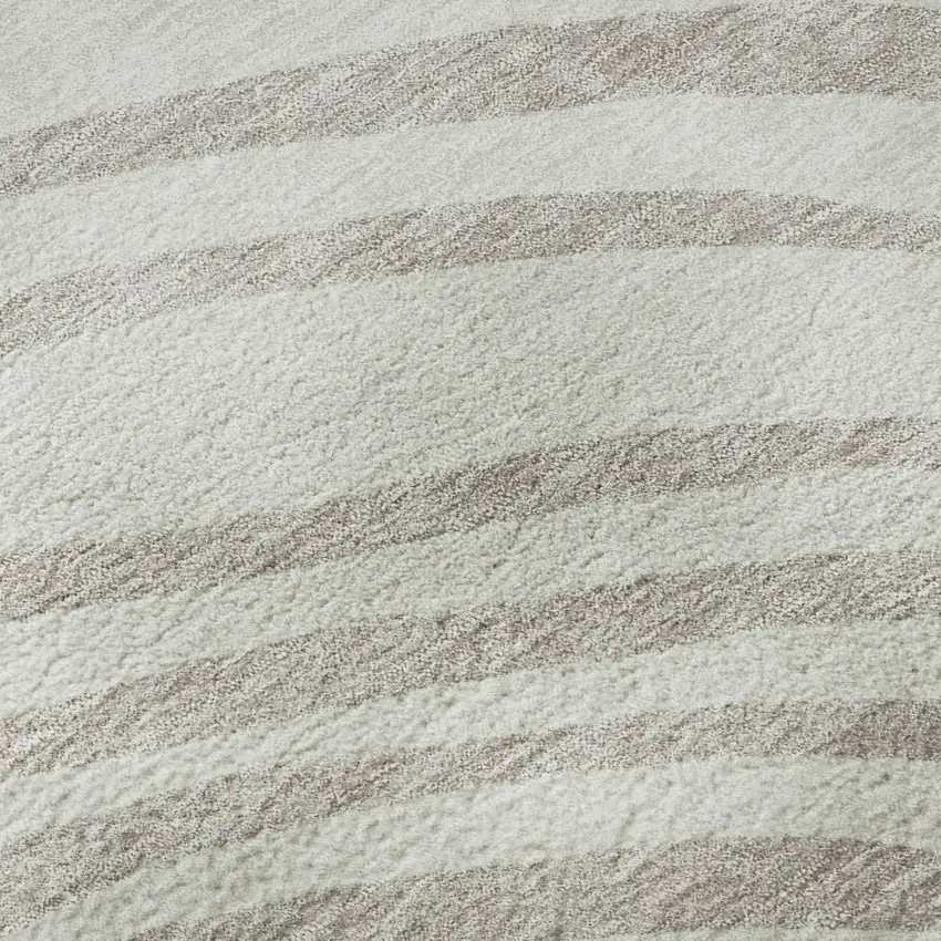 Ivory Beige And Khaki Abstract Washable Area Rug With UV Protection Photo 9