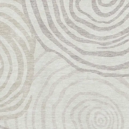 Ivory Beige And Khaki Abstract Washable Area Rug With UV Protection Photo 3