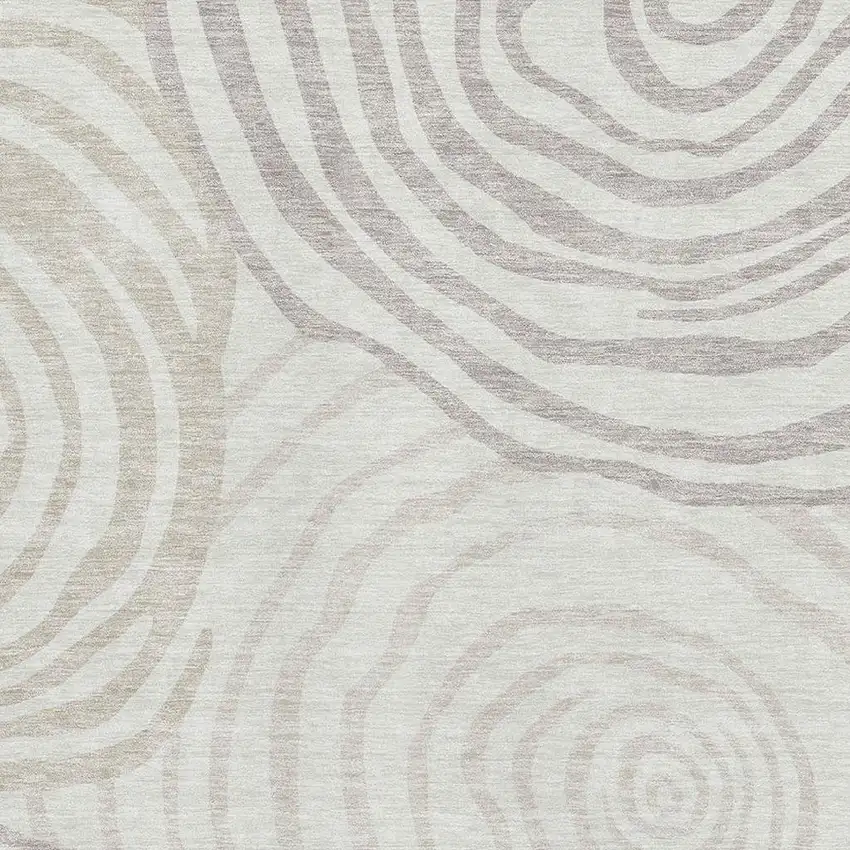 Ivory Beige And Khaki Abstract Washable Area Rug With UV Protection Photo 3