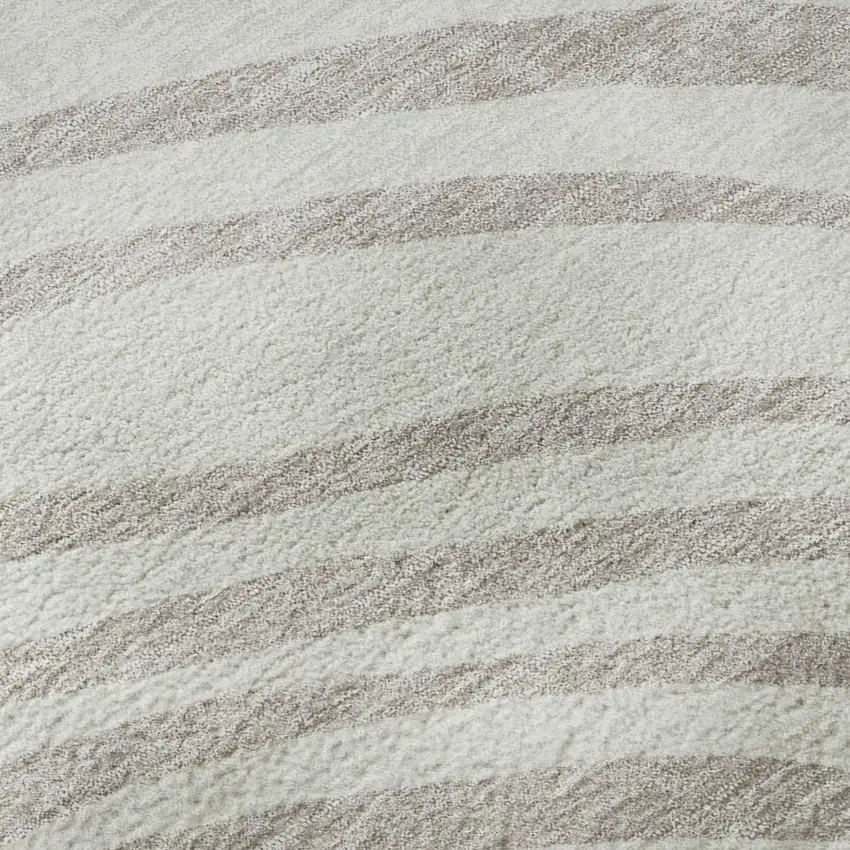Ivory Beige And Khaki Abstract Washable Area Rug With UV Protection Photo 8