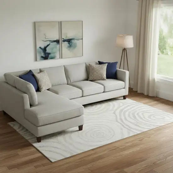 Ivory Beige And Khaki Abstract Washable Area Rug With UV Protection Photo 1