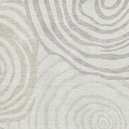 Ivory Beige And Khaki Abstract Washable Area Rug With UV Protection Photo 3