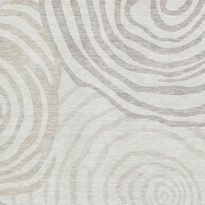 Ivory Beige And Khaki Abstract Washable Area Rug With UV Protection Photo 3