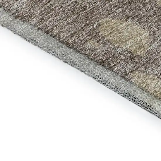 Ivory Beige And Khaki Abstract Washable Area Rug With UV Protection Photo 8