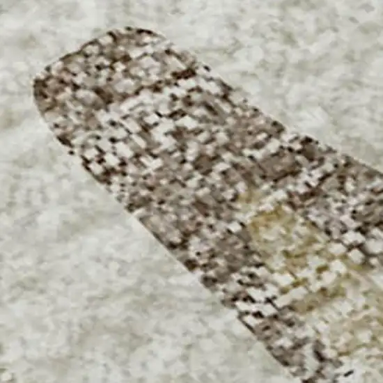 Ivory Beige And Khaki Abstract Washable Area Rug With UV Protection Photo 2