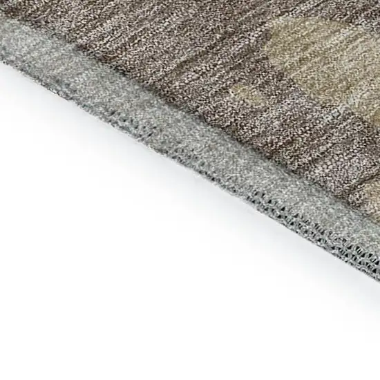 Ivory Beige And Khaki Abstract Washable Area Rug With UV Protection Photo 7