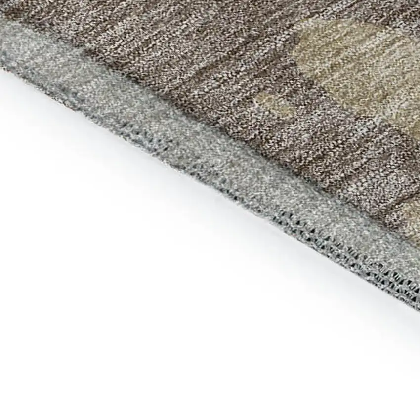 Ivory Beige And Khaki Abstract Washable Area Rug With UV Protection Photo 7