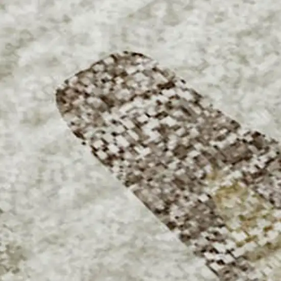 Ivory Beige And Khaki Abstract Washable Area Rug With UV Protection Photo 2