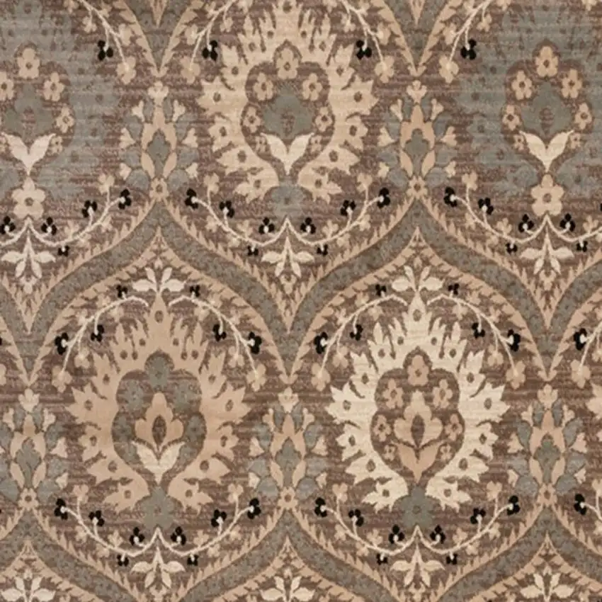 Beige And Ivory Floral Area Rug Photo 4