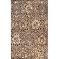 Photo of Ivory Beige And Light Blue Floral Stain Resistant Area Rug