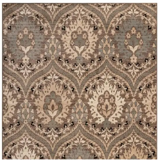 Beige And Ivory Floral Area Rug Photo 5