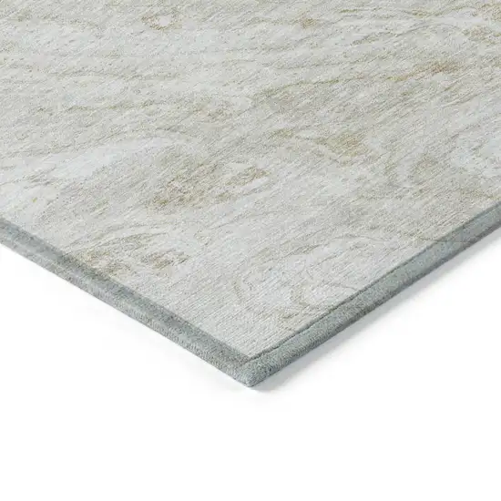 Ivory Beige And Tan Abstract Washable Indoor Outdoor Area Rug Photo 4