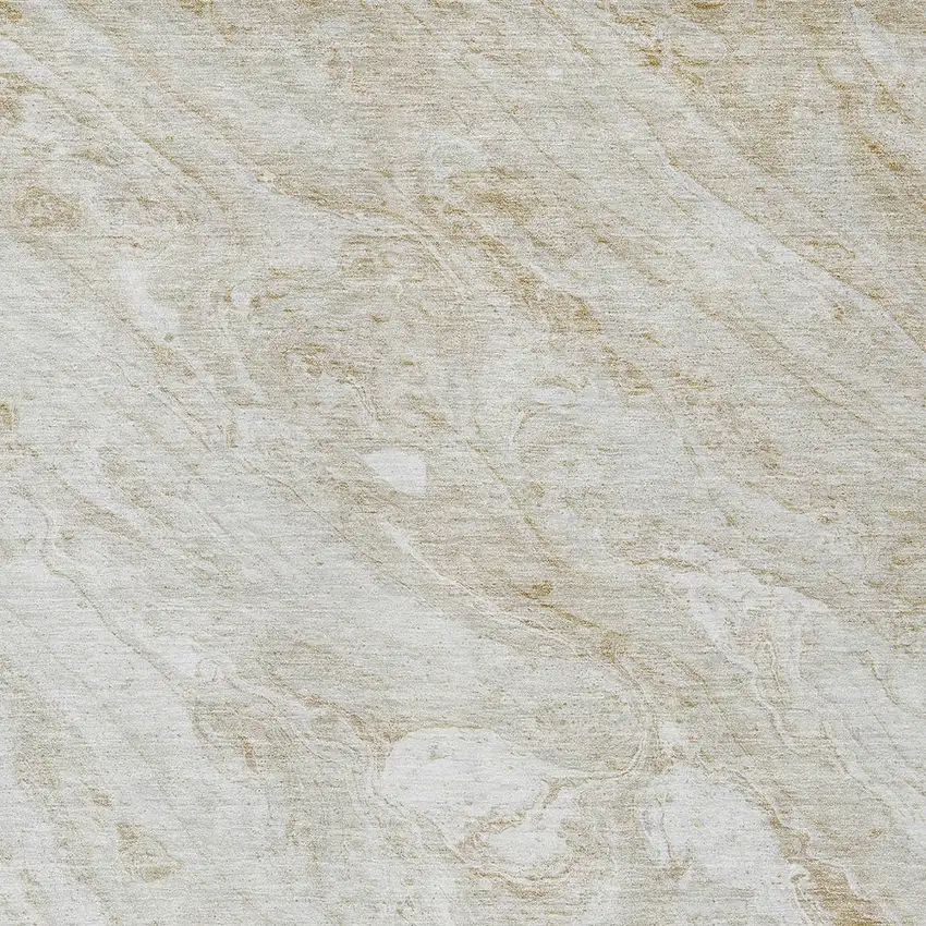 Ivory Beige And Tan Abstract Washable Indoor Outdoor Area Rug Photo 5