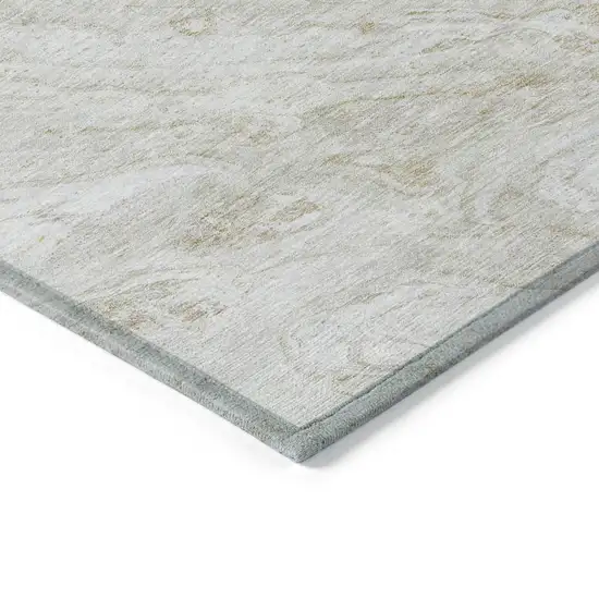 Ivory Beige And Tan Abstract Washable Indoor Outdoor Area Rug Photo 3