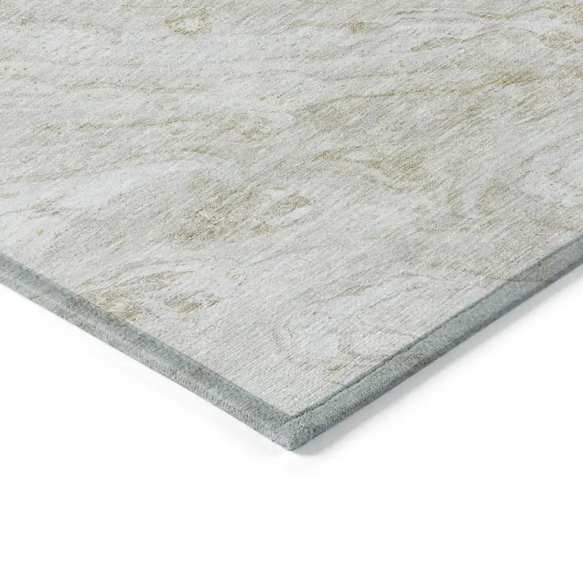Ivory Beige And Tan Abstract Washable Indoor Outdoor Area Rug Photo 3