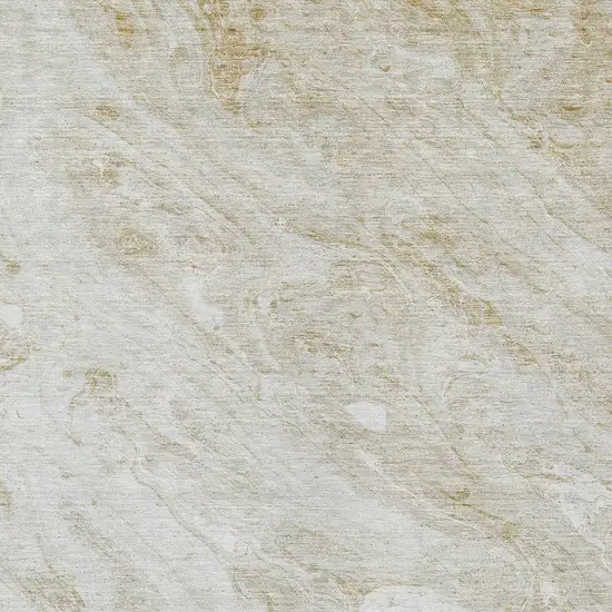 Ivory Beige And Tan Abstract Washable Indoor Outdoor Area Rug Photo 4