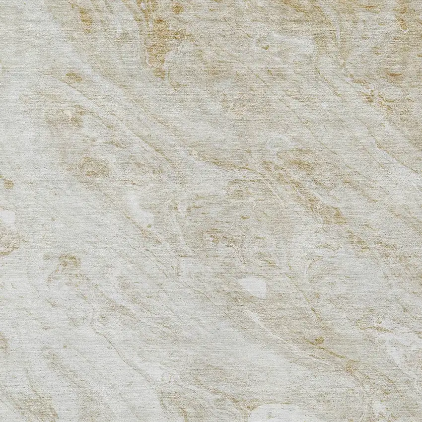 Ivory Beige And Tan Abstract Washable Indoor Outdoor Area Rug Photo 4