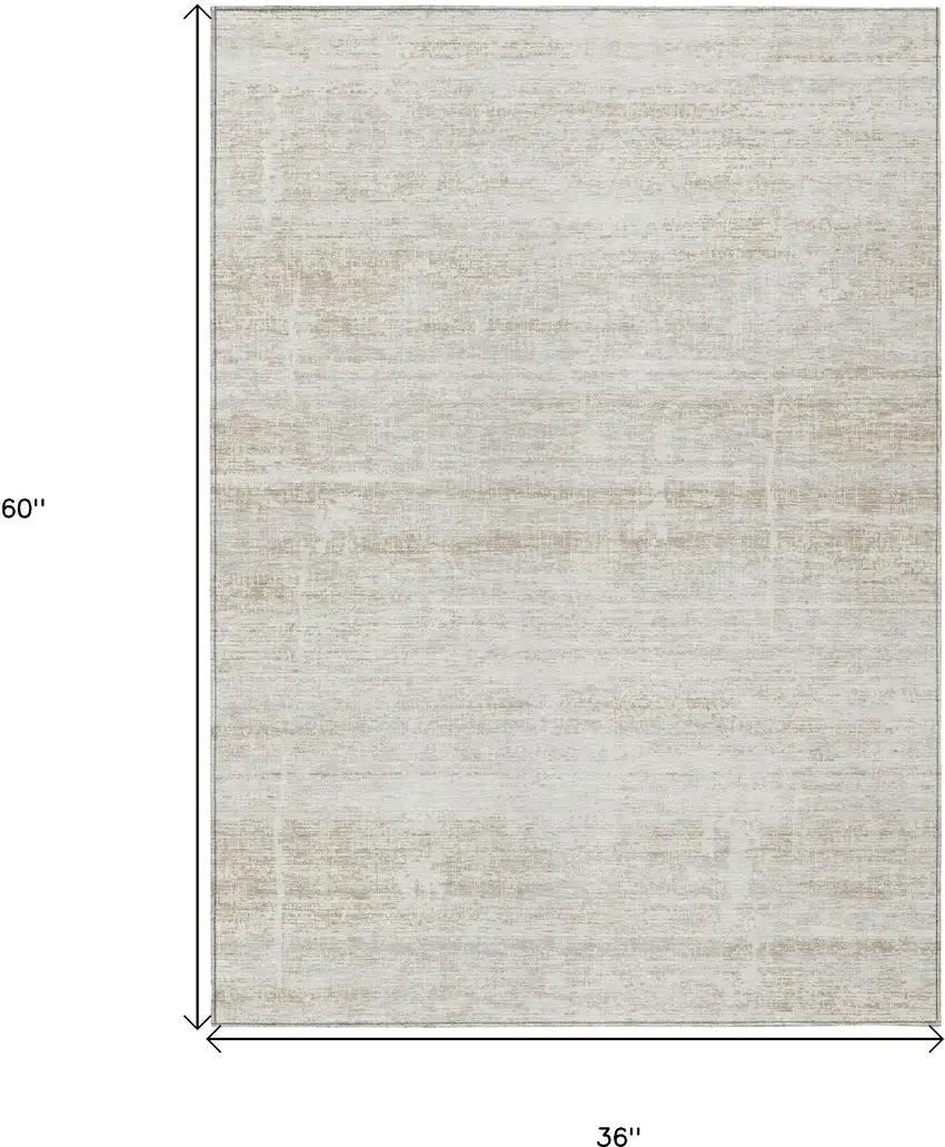 Ivory Beige And Tan Abstract Washable Indoor Outdoor Area Rug Photo 9