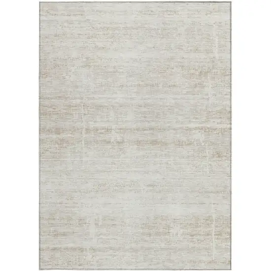 Ivory Beige And Tan Abstract Washable Indoor Outdoor Area Rug Photo 4