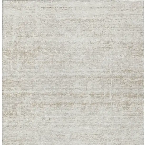 Ivory Beige And Tan Abstract Washable Indoor Outdoor Area Rug Photo 5