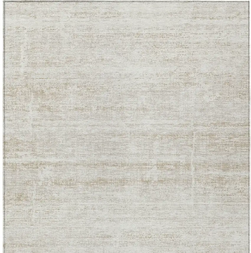 Ivory Beige And Tan Abstract Washable Indoor Outdoor Area Rug Photo 5