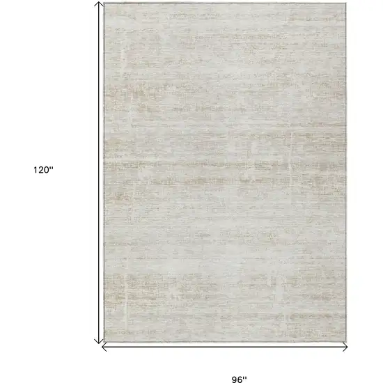 Ivory Beige And Tan Abstract Washable Indoor Outdoor Area Rug Photo 3