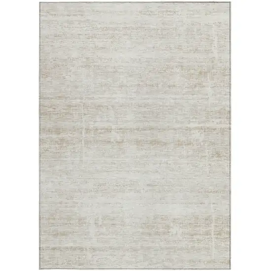 Ivory Beige And Tan Abstract Washable Indoor Outdoor Area Rug Photo 4