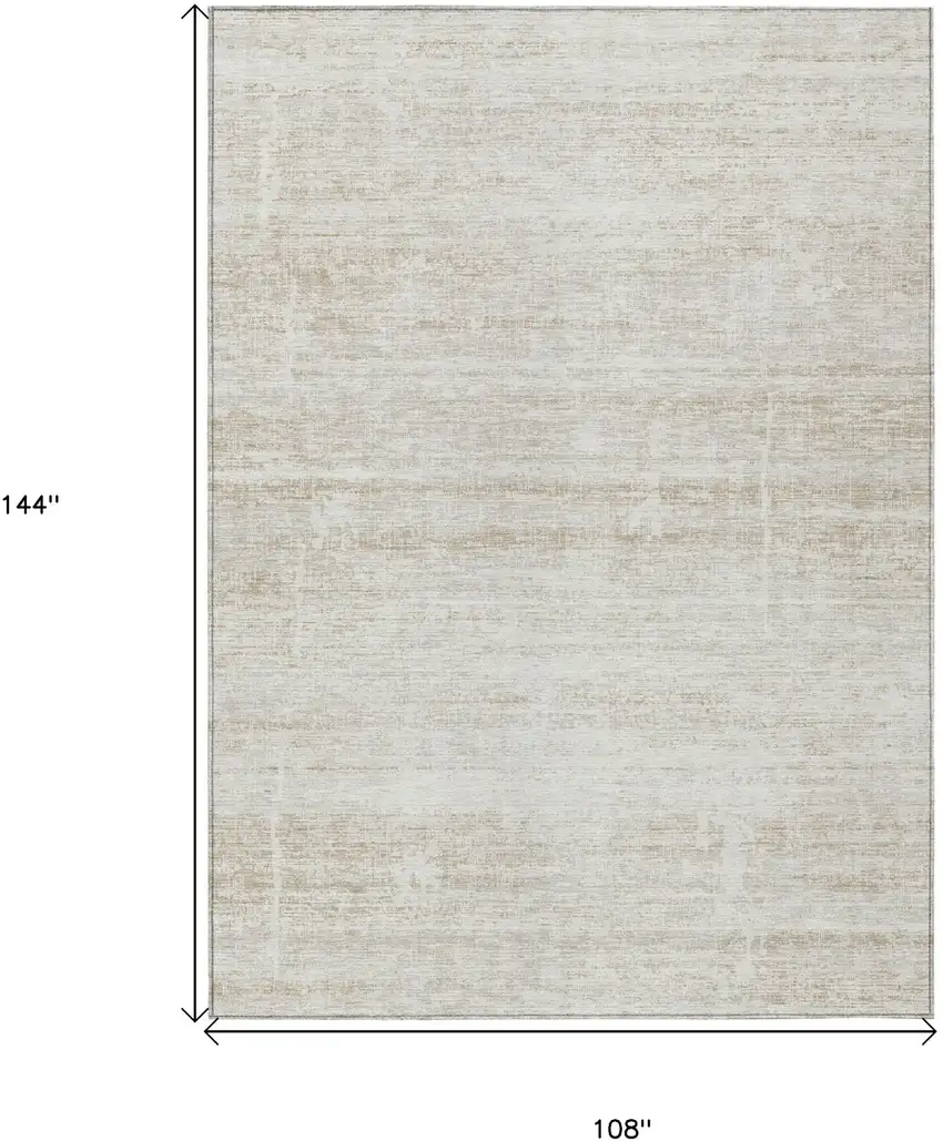 Ivory Beige And Tan Abstract Washable Indoor Outdoor Area Rug Photo 9