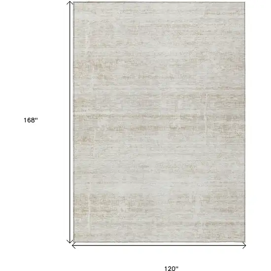 Ivory Beige And Tan Abstract Washable Indoor Outdoor Area Rug Photo 3
