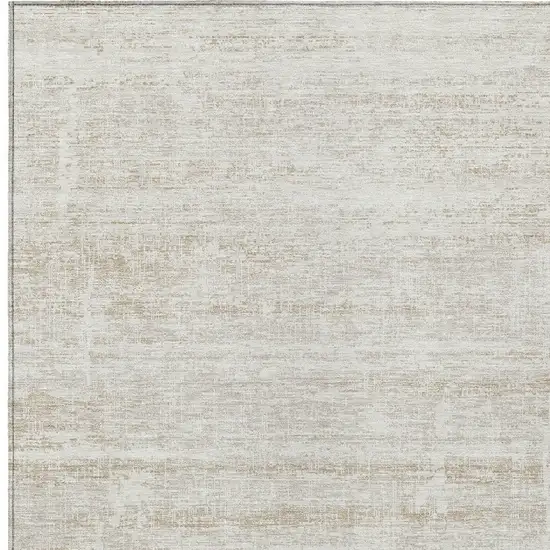 Ivory Beige And Tan Abstract Washable Indoor Outdoor Area Rug Photo 4