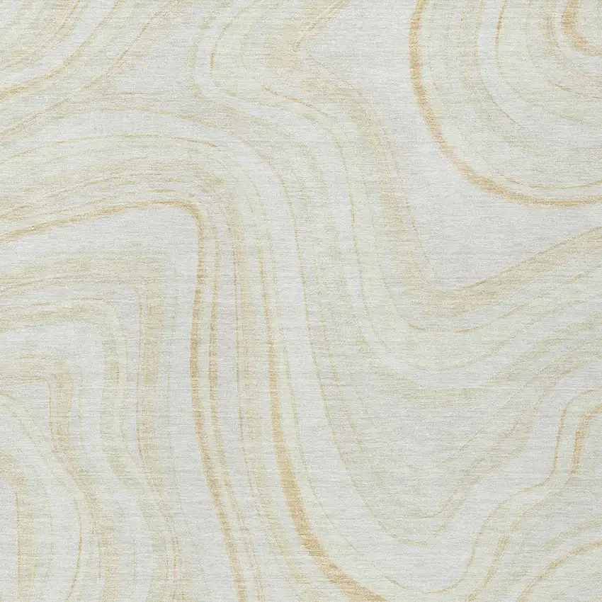 Ivory Beige And Tan Abstract Washable Indoor Outdoor Area Rug Photo 4