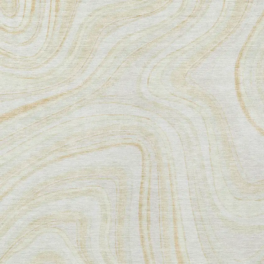 Ivory Beige And Tan Abstract Washable Indoor Outdoor Area Rug Photo 6