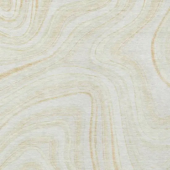Ivory Beige And Tan Abstract Washable Indoor Outdoor Area Rug Photo 6