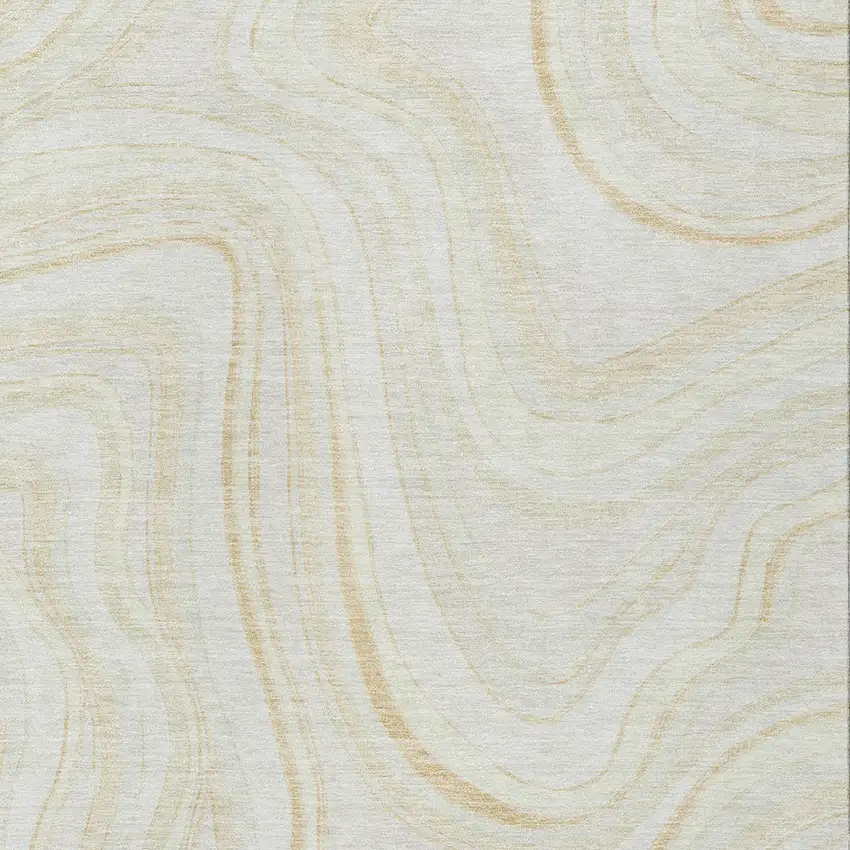 Ivory Beige And Tan Abstract Washable Indoor Outdoor Area Rug Photo 4
