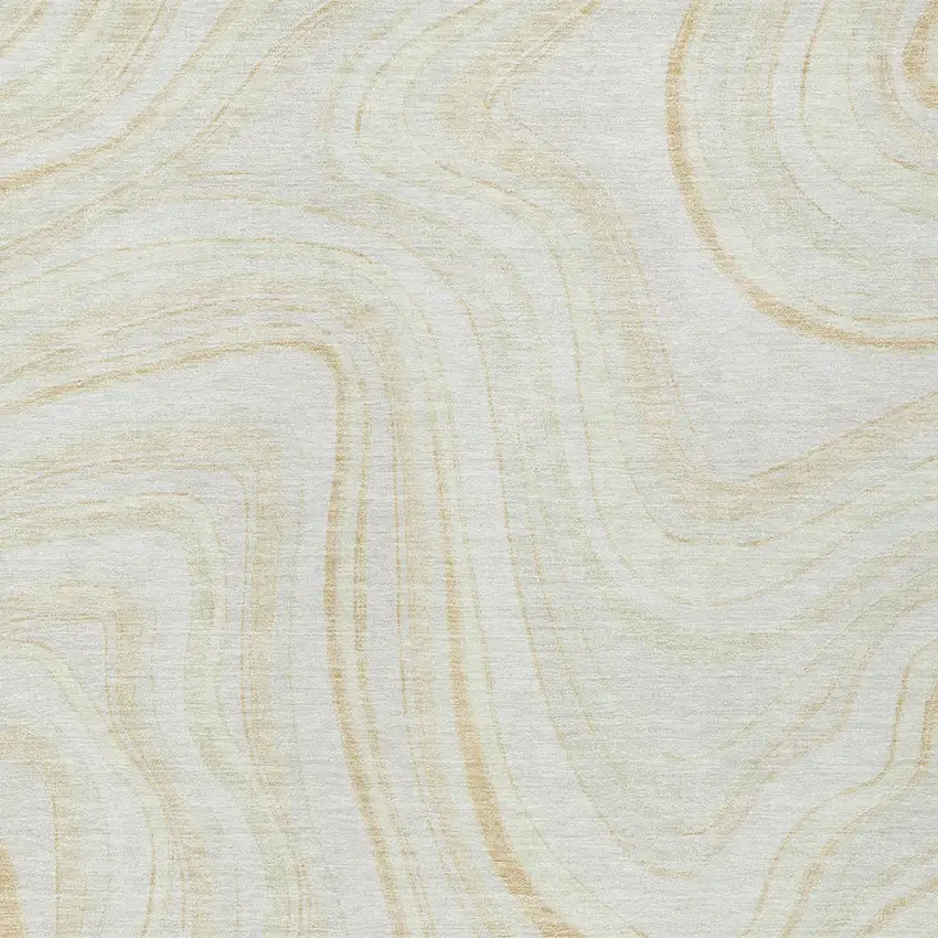 Ivory Beige And Tan Abstract Washable Indoor Outdoor Area Rug Photo 4