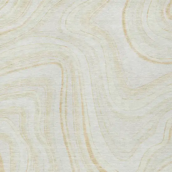 Ivory Beige And Tan Abstract Washable Indoor Outdoor Area Rug Photo 4